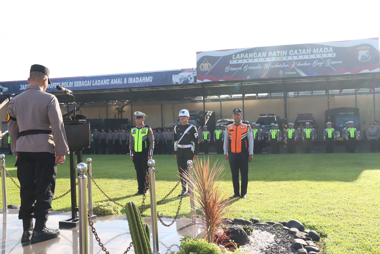 Wujudkan Kamseltibcarlantas Aman dan Nyaman, Polres Mojokerto Kota Gelar Apel Operasi Keselamatan Semeru 2026